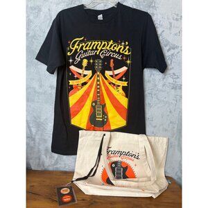 NEW Frampton's Guitar Circus T-Shirt & Canvas Tote Bag Set w/ VIP Lanyard Tour